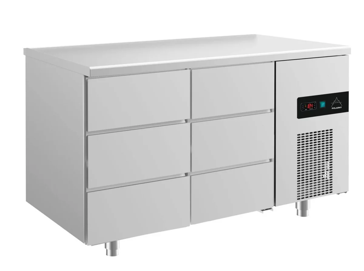 A&S Kühltisch -2 bis +8°C 1400x700x850mm mit 2x drei Schubladen