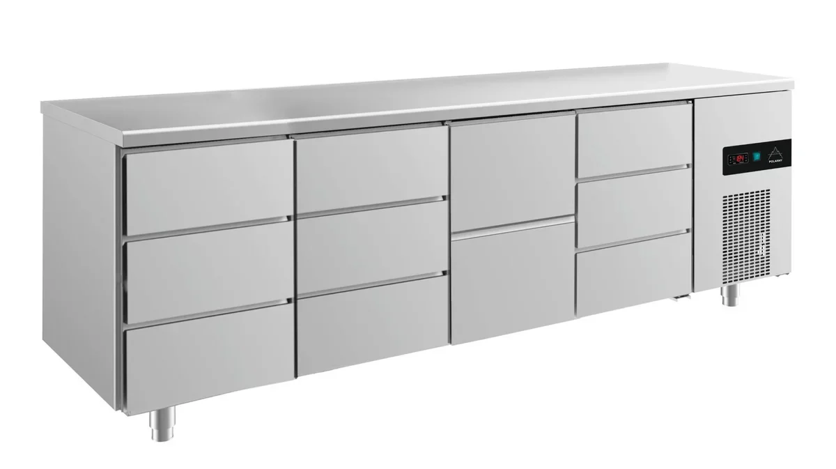 A&S Kühltisch -2 bis +8°C 2330x700x850mm mit 1x zwei Schubladen und 3x drei Schubladen (4DDZD)