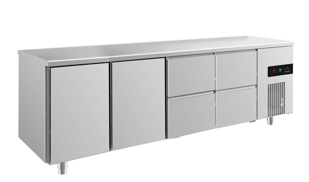 A&S Kühltisch -2 bis +8°C 2330x700x850mm mit 2x Türen und 2x zwei Schubladen (4TTZZ)