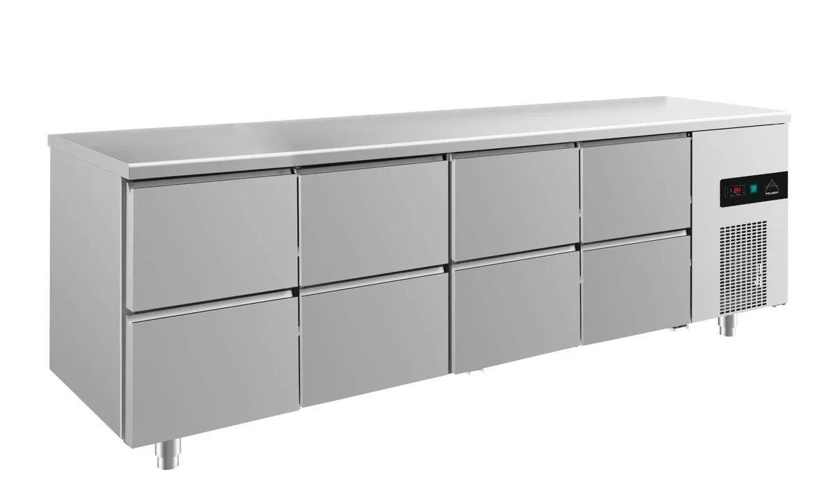 A&S Kühltisch -2 bis +8°C 2330x700x850mm mit 4x zwei Schubladen (4ZZZZ)