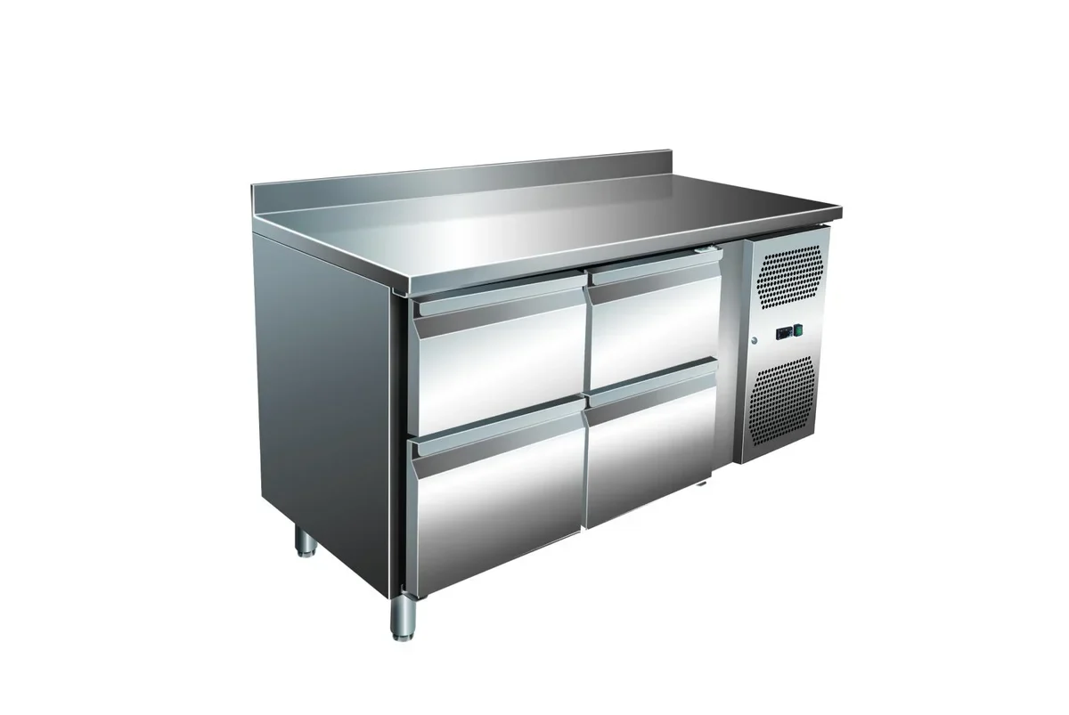 A&S Kühltisch VIP 600 0/4 1360 mm GN1/1, mit Aufkantung