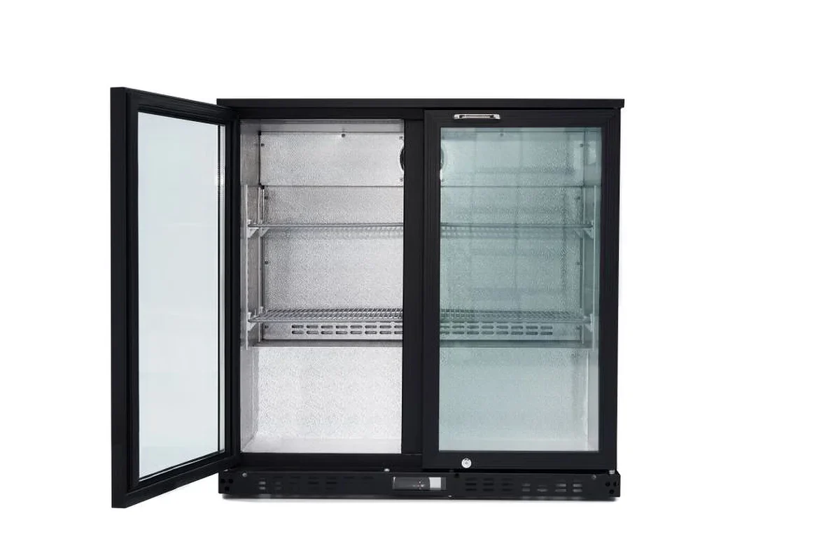 Barkühlschrank ECO 230 mit Klapptüren schwarz, LED Beleuchtung, unterbaubar - Image 2