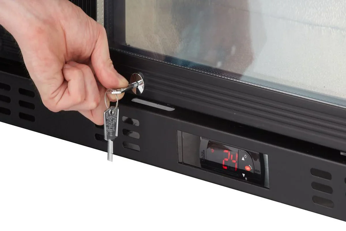 Barkühlschrank ECO 350 mit Klapptüren schwarz, LED Beleuchtung, unterbaubar - Image 5