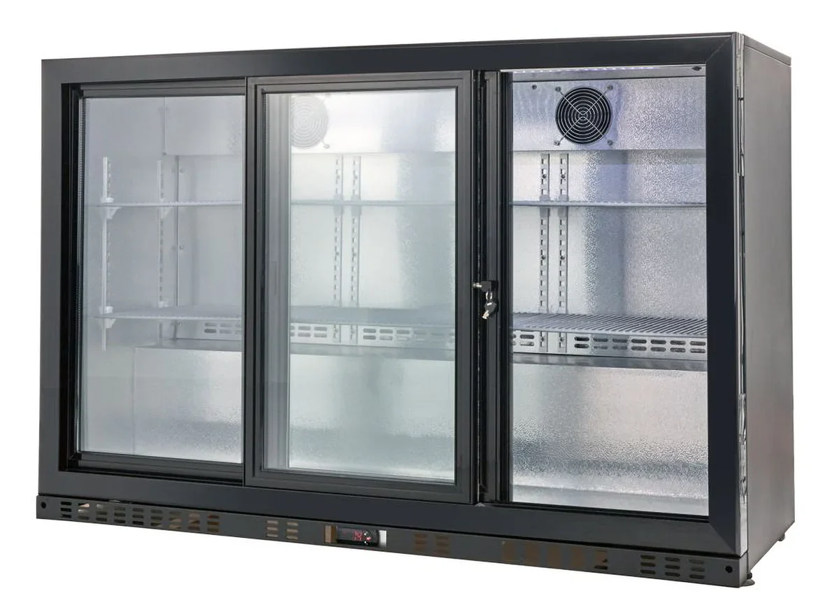 Barkühlschrank ECO 350 mit Schiebetüren schwarz, LED Beleuchtung, unterbaubar - Image 3