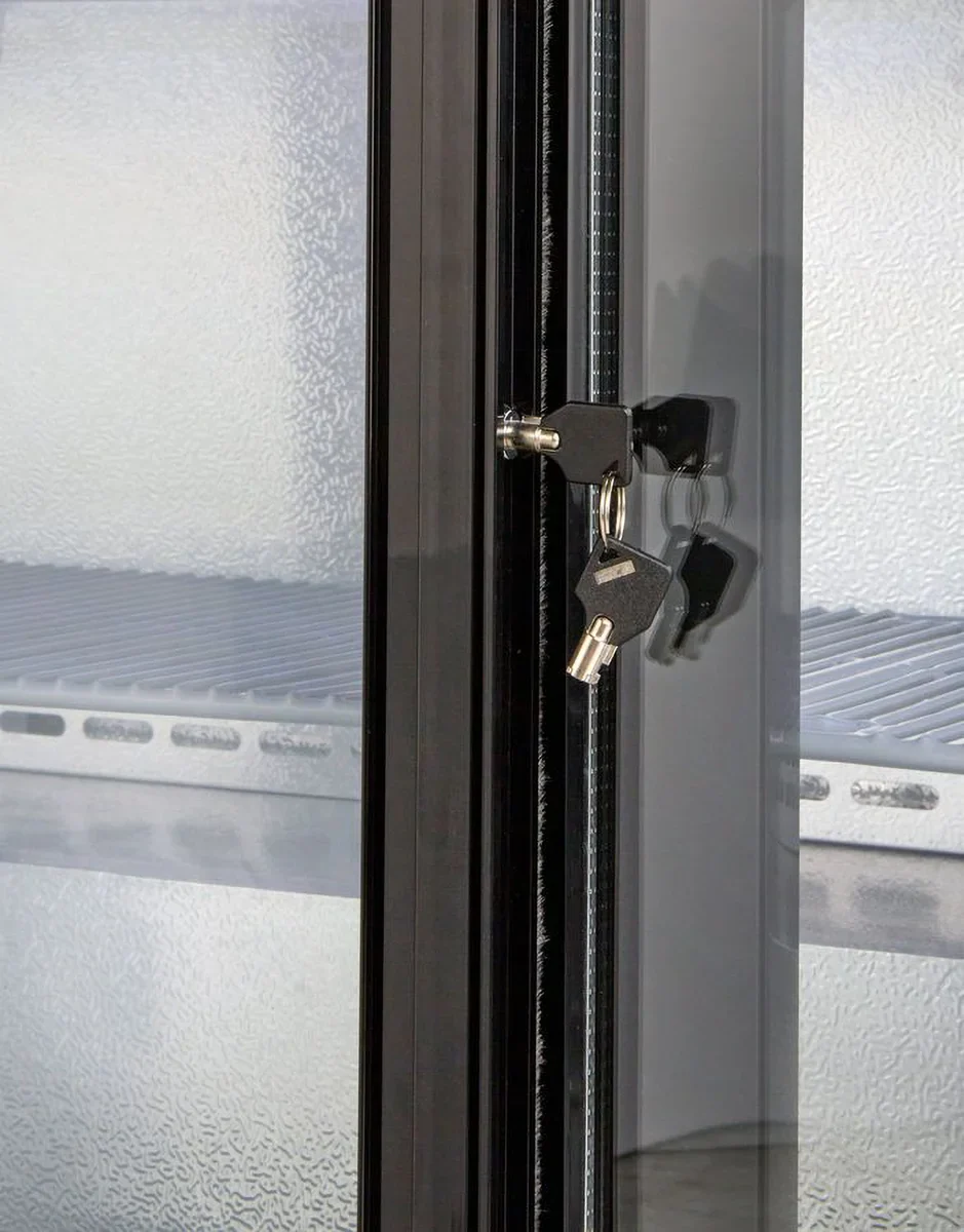 Barkühlschrank ECO 350 mit Schiebetüren schwarz, LED Beleuchtung, unterbaubar - Image 4
