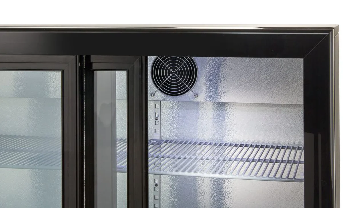 Barkühlschrank ECO 350 mit Schiebetüren schwarz, LED Beleuchtung, unterbaubar - Image 5