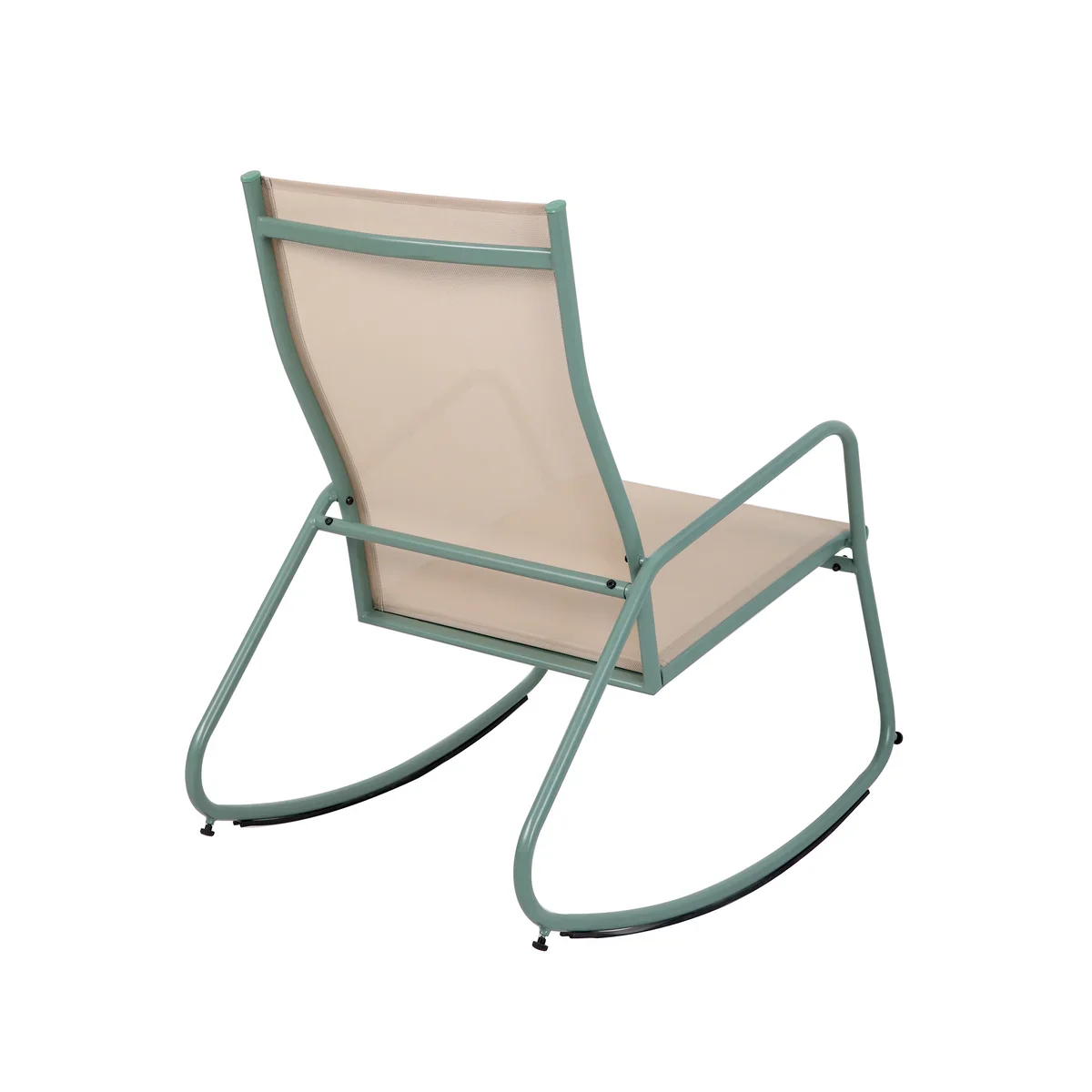 barths Brody Garten-Schaukelstuhl – Grün-Beige - Image 3