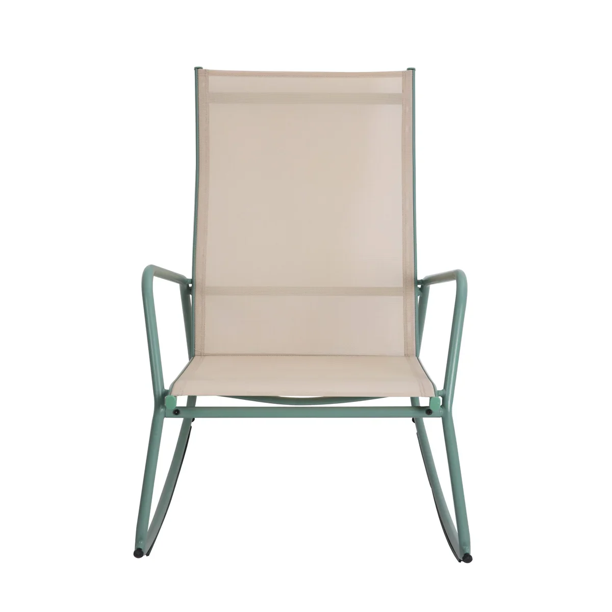 barths Brody Garten-Schaukelstuhl – Grün-Beige - Image 4