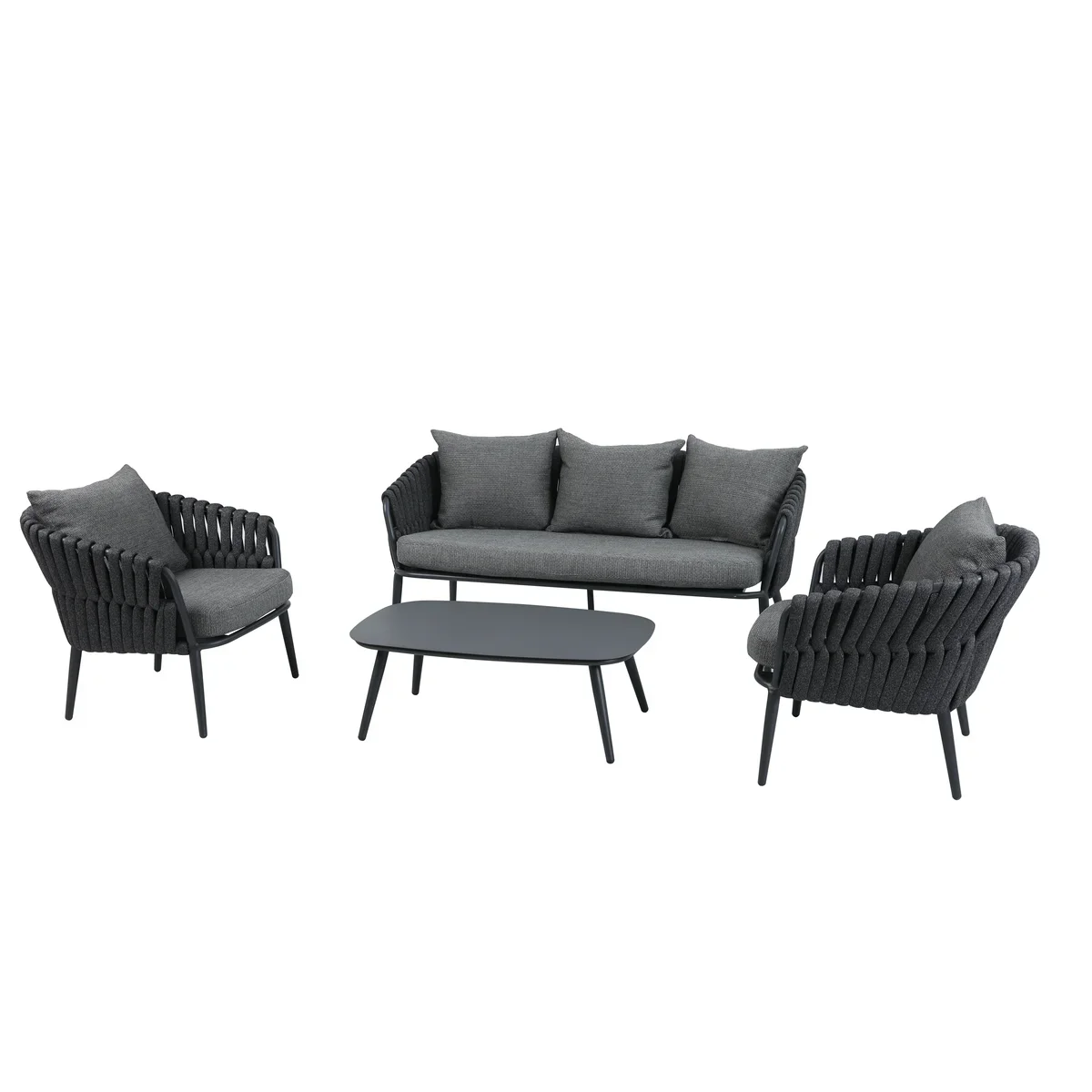 barths Torino Lounge-Set 3-teilig - Anthrazit