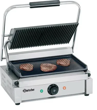 Bartscher Elektro-Kontaktgrill 2,2 kW Grillplatten oben gerillt, unten glatt - Image 2
