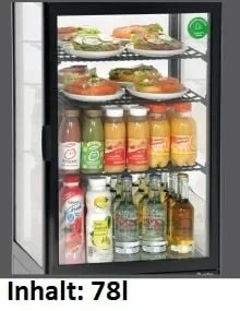 Bartscher Mini-Kühlvitrine 78L, schwarz - Image 3