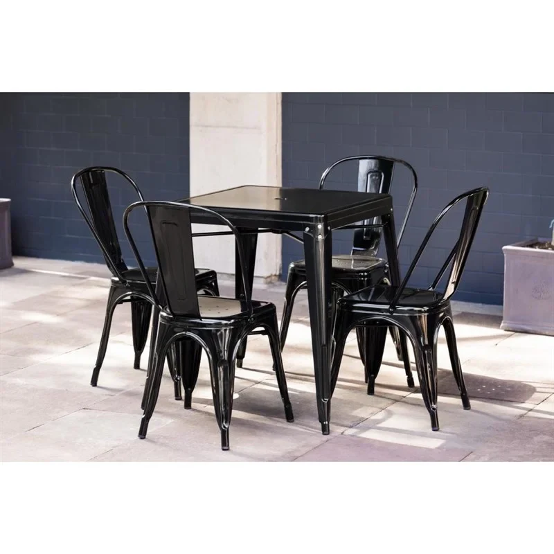 Bolero Bistro Quadratischer Stahltisch Schwarz 660mm - Image 4