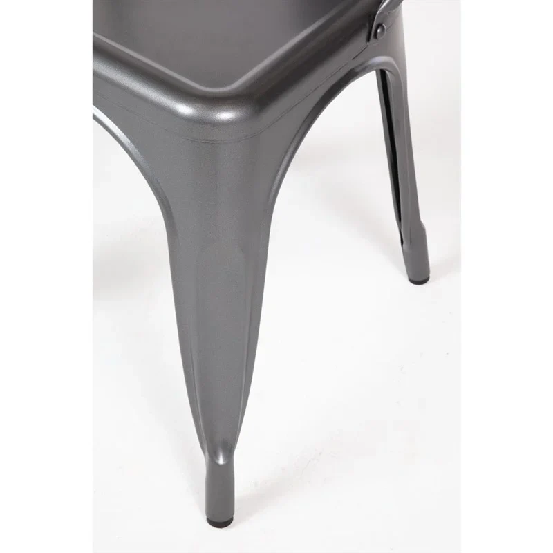 Bolero Bistro Stahl Beistellstühle Gun Metal Grau (4 Stück) - Image 10