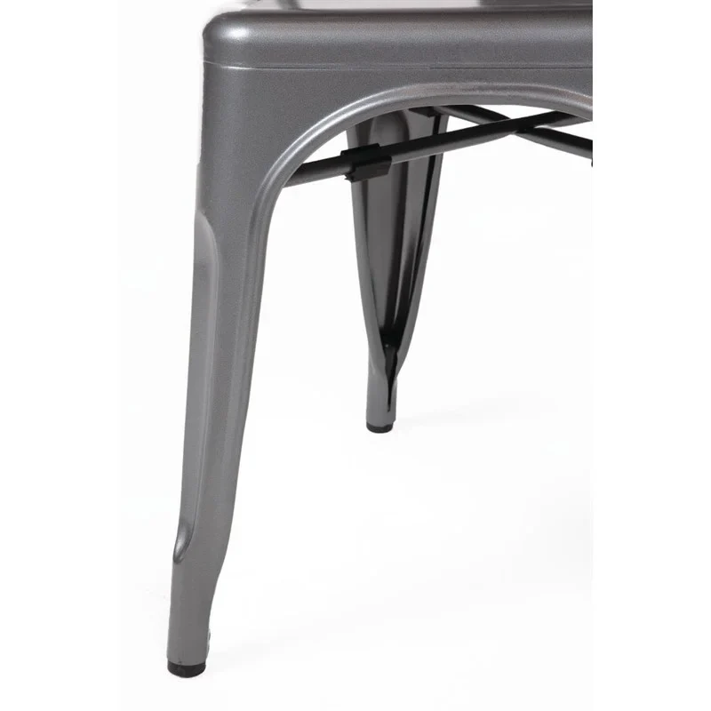 Bolero Bistro Stahl Beistellstühle Gun Metal Grau (4 Stück) - Image 11