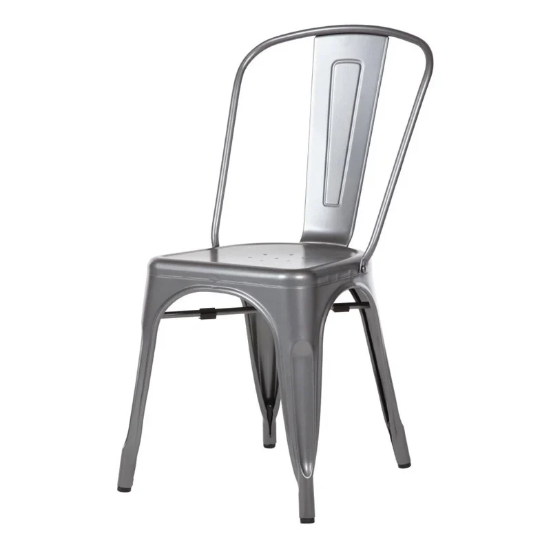 Bolero Bistro Stahl Beistellstühle Gun Metal Grau (4 Stück) - Image 3