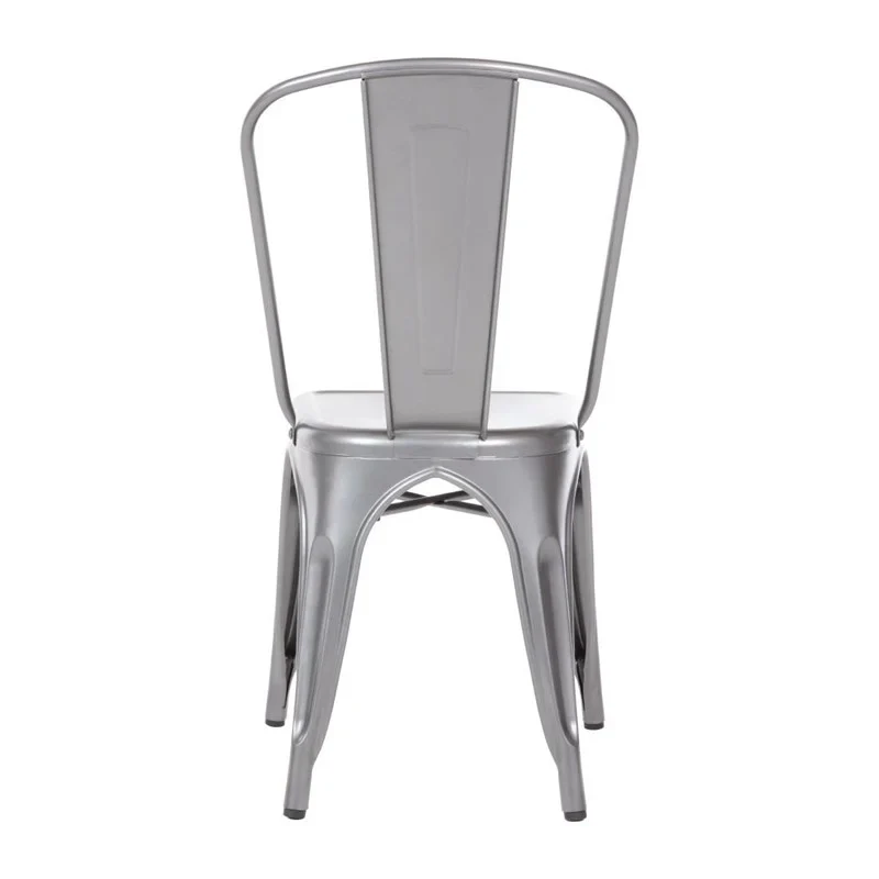 Bolero Bistro Stahl Beistellstühle Gun Metal Grau (4 Stück) - Image 4