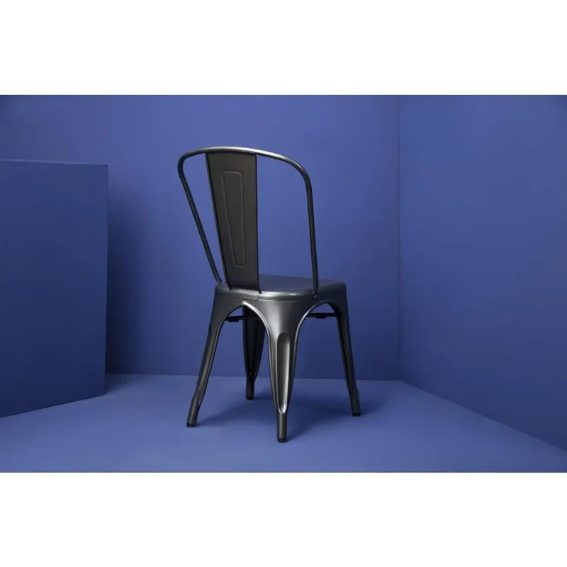 Bolero Bistro Stahl Beistellstühle Gun Metal Grau (4 Stück) - Image 5