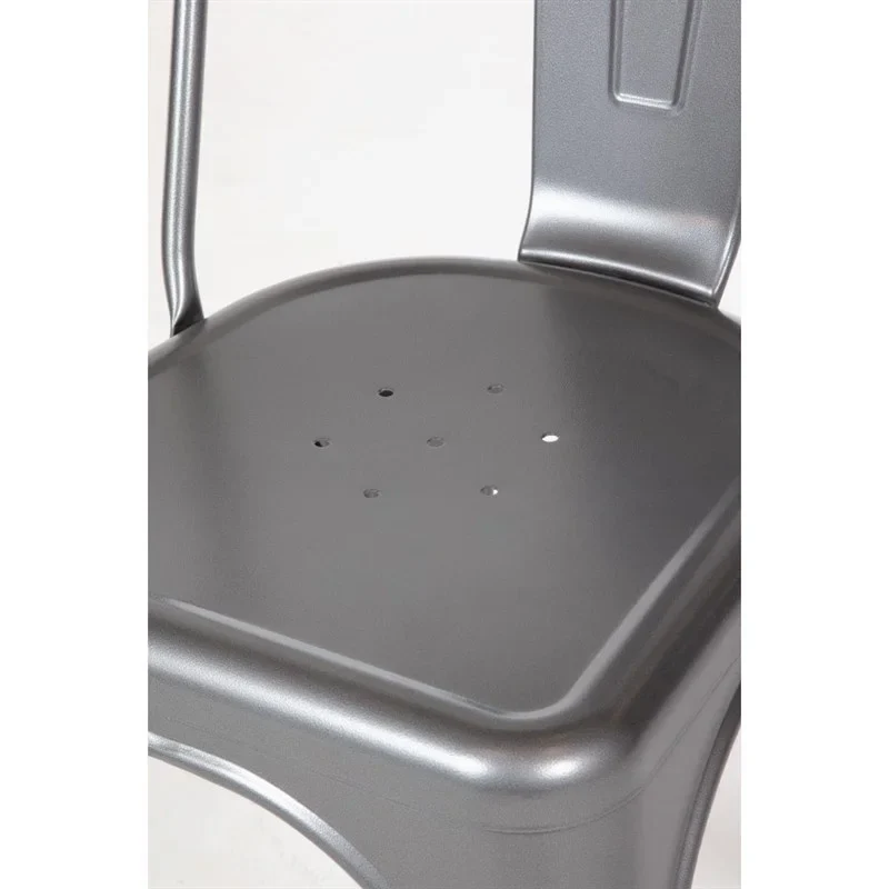 Bolero Bistro Stahl Beistellstühle Gun Metal Grau (4 Stück) - Image 9