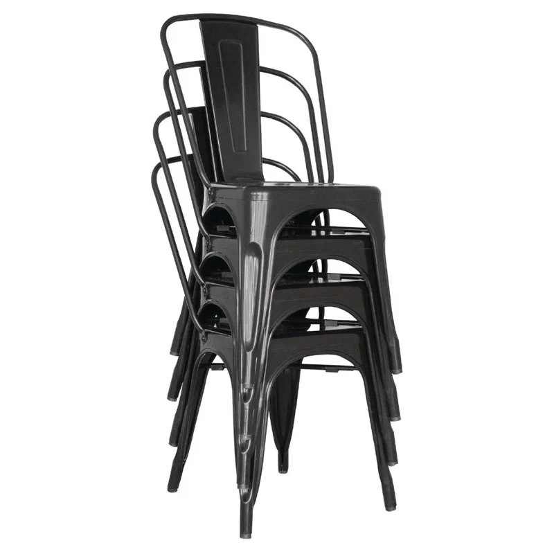 Bolero Bistro Stahl Beistellstühle Schwarz (4 Stück) - Image 11
