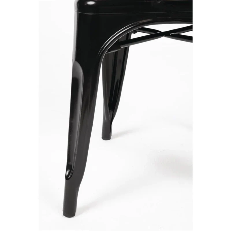 Bolero Bistro Stahl Beistellstühle Schwarz (4 Stück) - Image 12