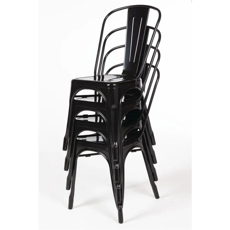 Bolero Bistro Stahl Beistellstühle Schwarz (4 Stück) - Image 13