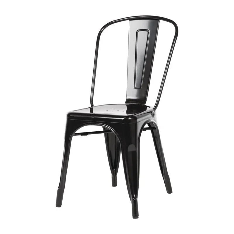Bolero Bistro Stahl Beistellstühle Schwarz (4 Stück) - Image 9