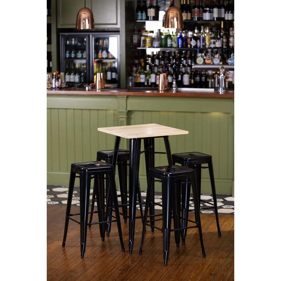 Bolero hohe Bistrobarhocker aus Stahl in schwarz 4 Stück - Image 10