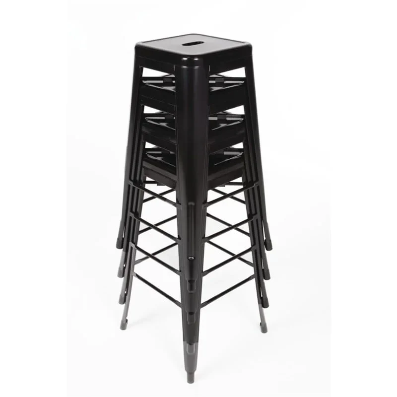 Bolero hohe Bistrobarhocker aus Stahl in schwarz 4 Stück - Image 8