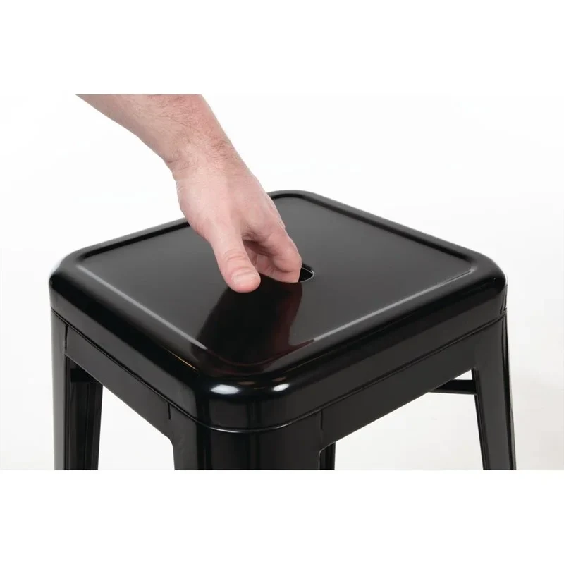 Bolero hohe Bistrobarhocker aus Stahl in schwarz 4 Stück - Image 9