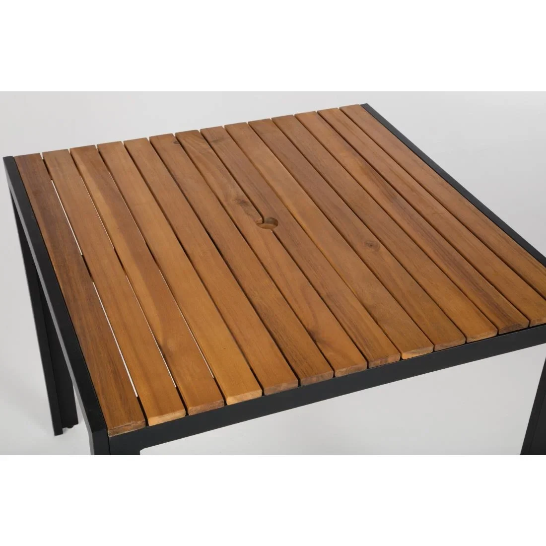 Bolero quadratischer Stahl- und Akazienholztisch 80cm - Image 2