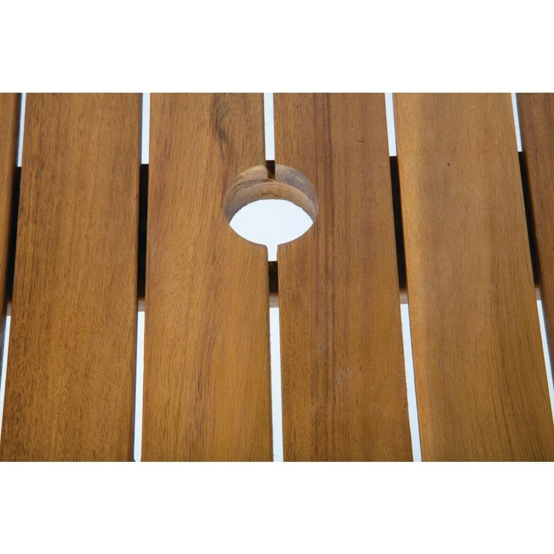 Bolero quadratischer Stahl- und Akazienholztisch 80cm - Image 3