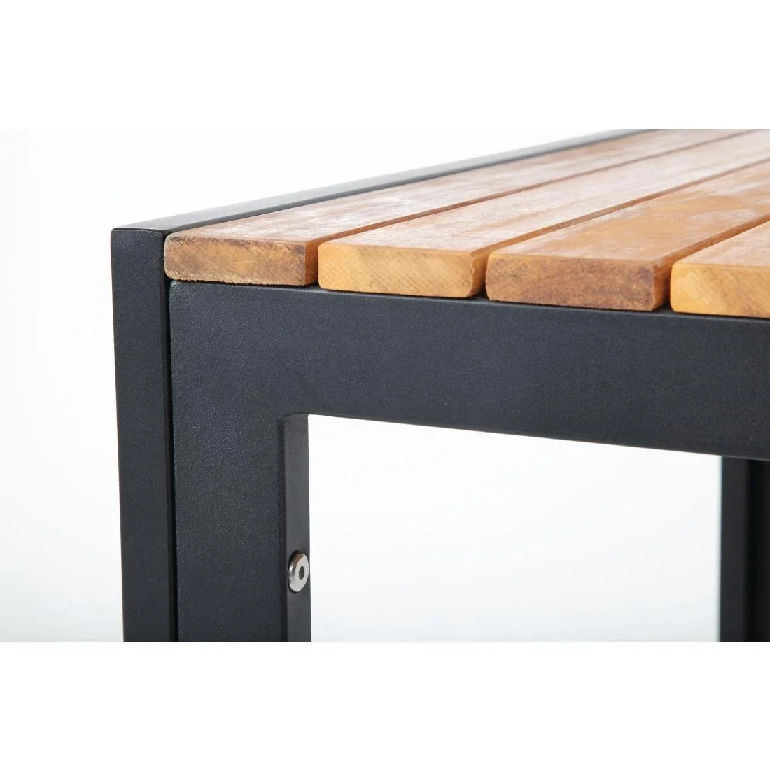 Bolero quadratischer Stahl- und Akazienholztisch 80cm - Image 4