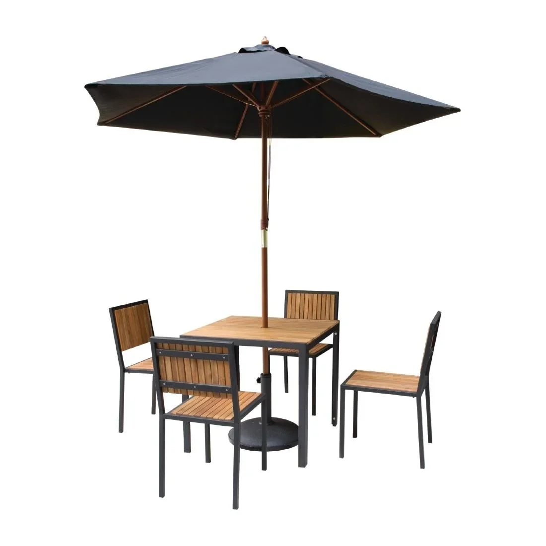 Bolero quadratischer Stahl- und Akazienholztisch 80cm - Image 5