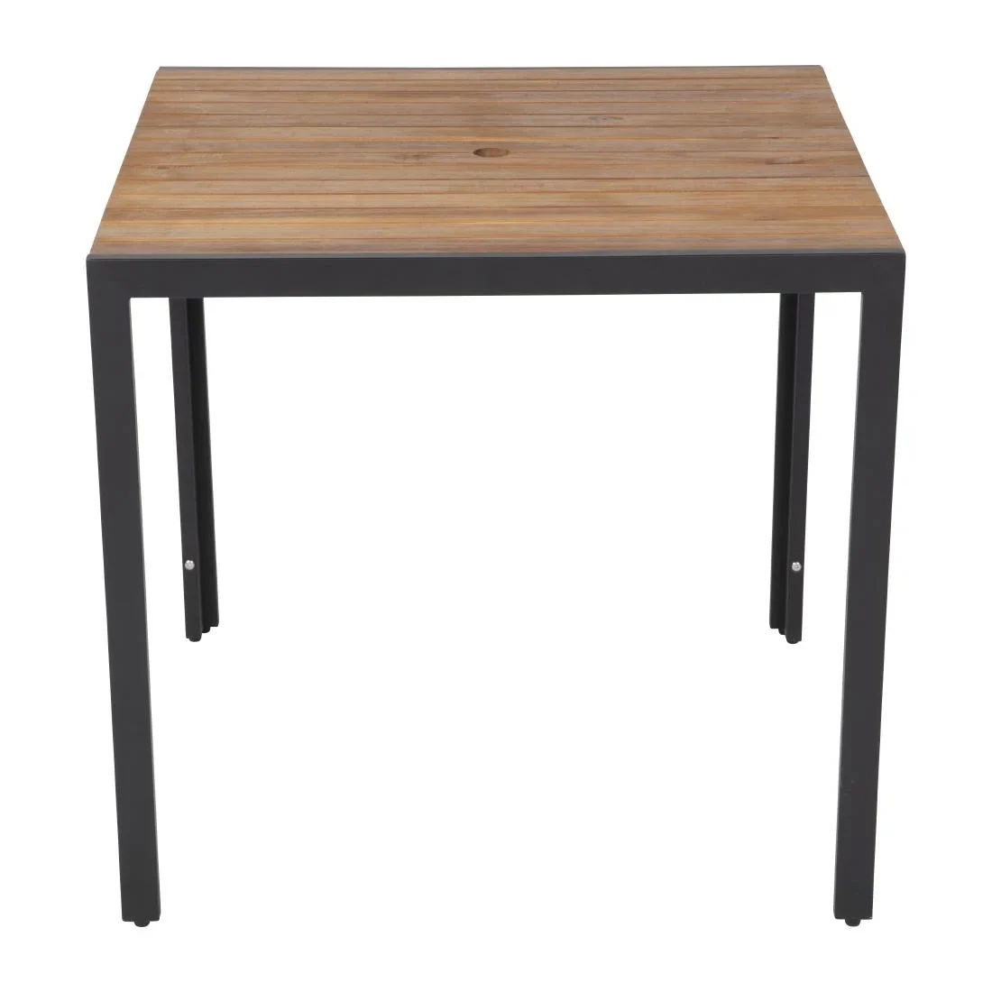 Bolero quadratischer Stahl- und Akazienholztisch 80cm - Image 8
