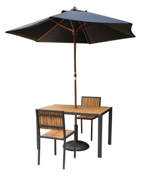 Bolero rechteckiger Stahl- und Akazienholztisch 1200x800 mm - Image 3