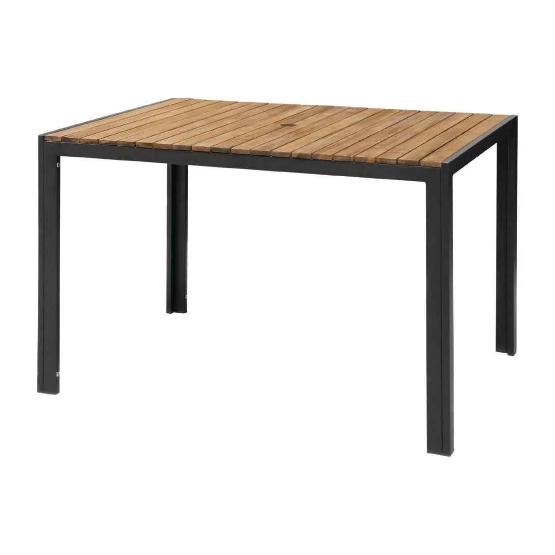 Bolero rechteckiger Stahl- und Akazienholztisch 1200x800 mm - Image 4