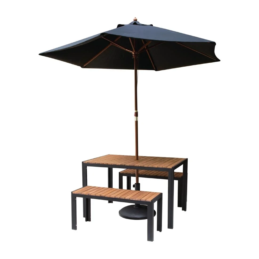Bolero rechteckiger Stahl- und Akazienholztisch 1200x800 mm - Image 5