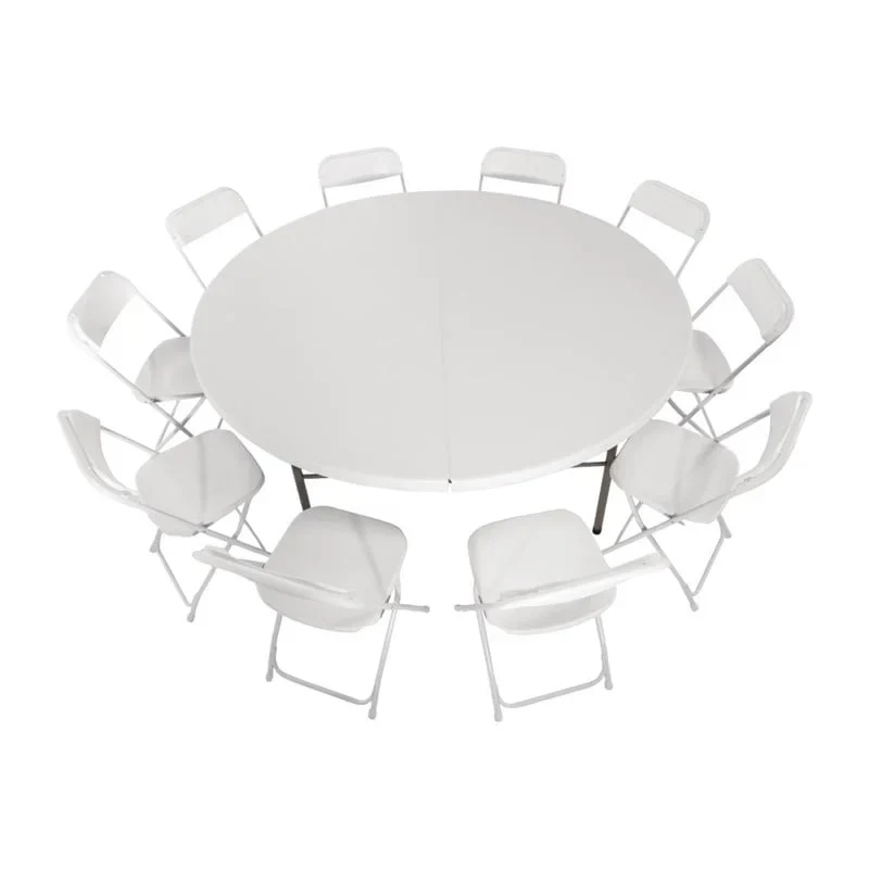 Bolero runder Klapptisch weiß 183cm - Image 5