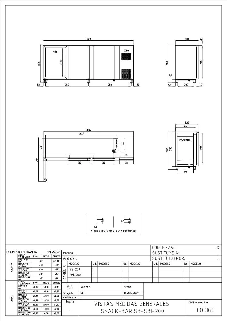 Coreco Barkühltisch PROFI 3/0 mit 3 Türen - Image 2