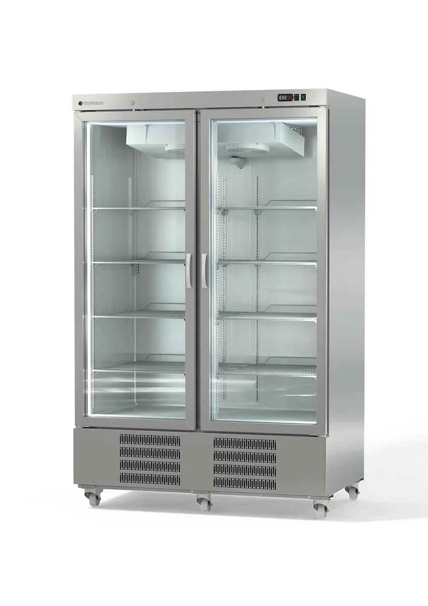 Coreco Edelstahlkühlschrank US Range 1400 mit Glastür