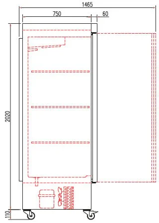 Coreco Edelstahlkühlschrank US Range 2200 - Image 6