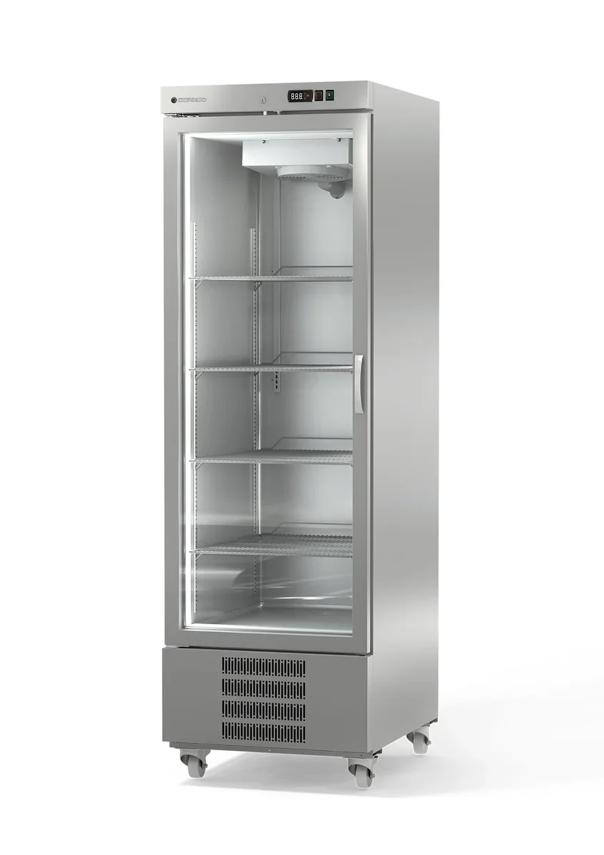 Coreco Edelstahlkühlschrank US Range 650 mit Glastür