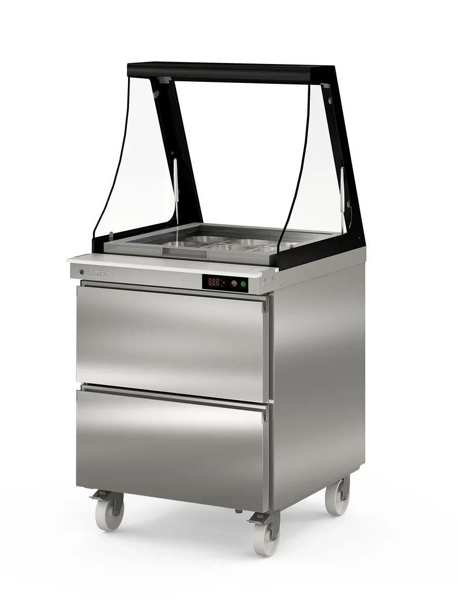 Coreco Saladette US Range 700 - 0/2 mit Glasaufsatz