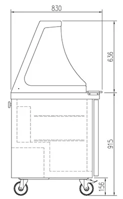 Coreco Saladette US Range 700 - 0/2 mit Glasaufsatz - Image 4