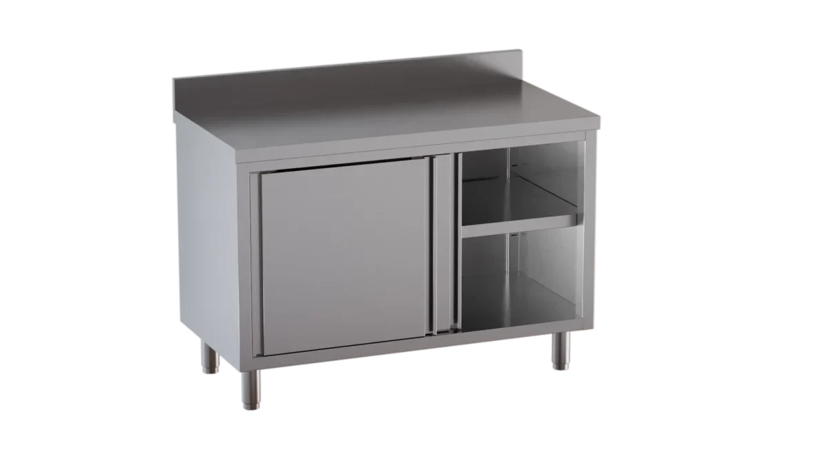 Edelstahl-Arbeitsschrank ECO 15x6 mit Aufkantung