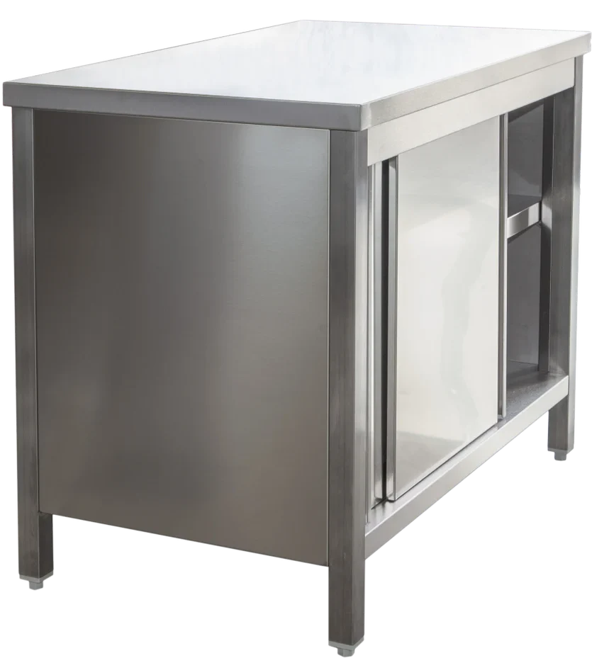 Edelstahl Arbeitsschrank Profi mit Schiebetüren - 1000 x 600 mm - Image 4