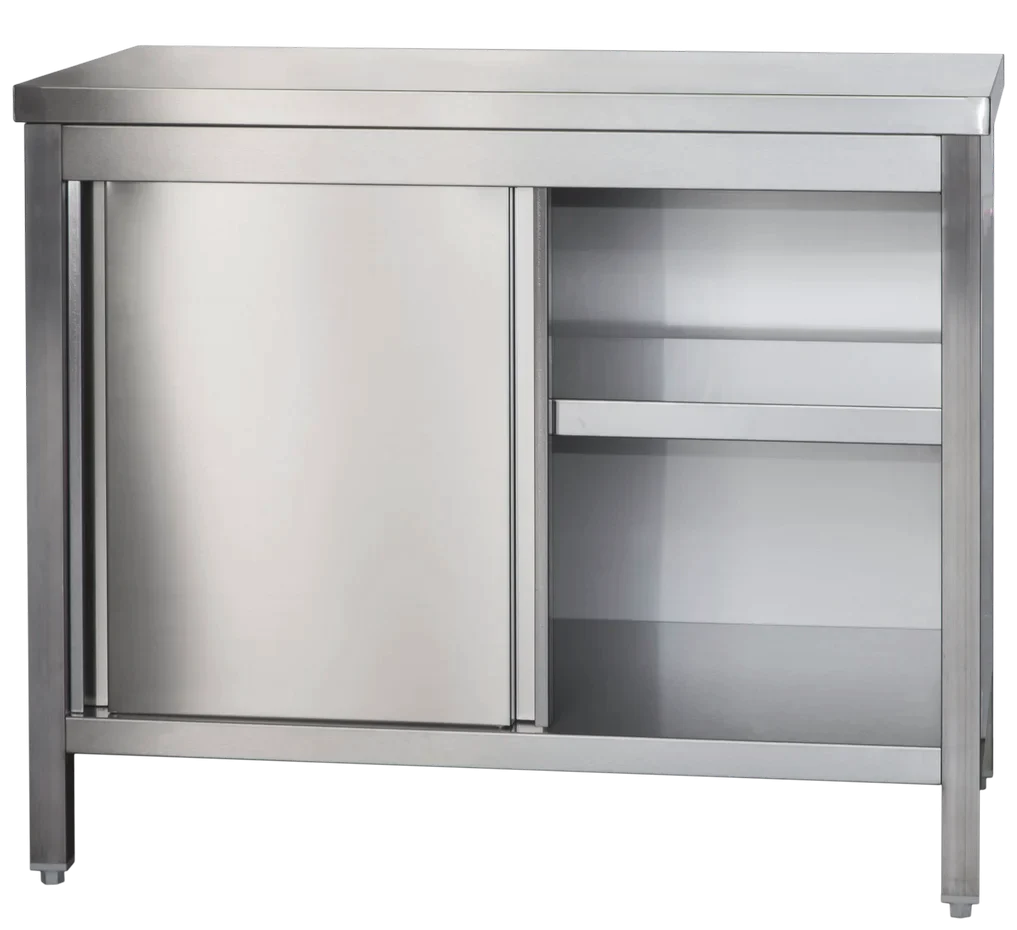 Edelstahl Arbeitsschrank Profi mit Schiebetüren 1400 x 600 mm - Image 3