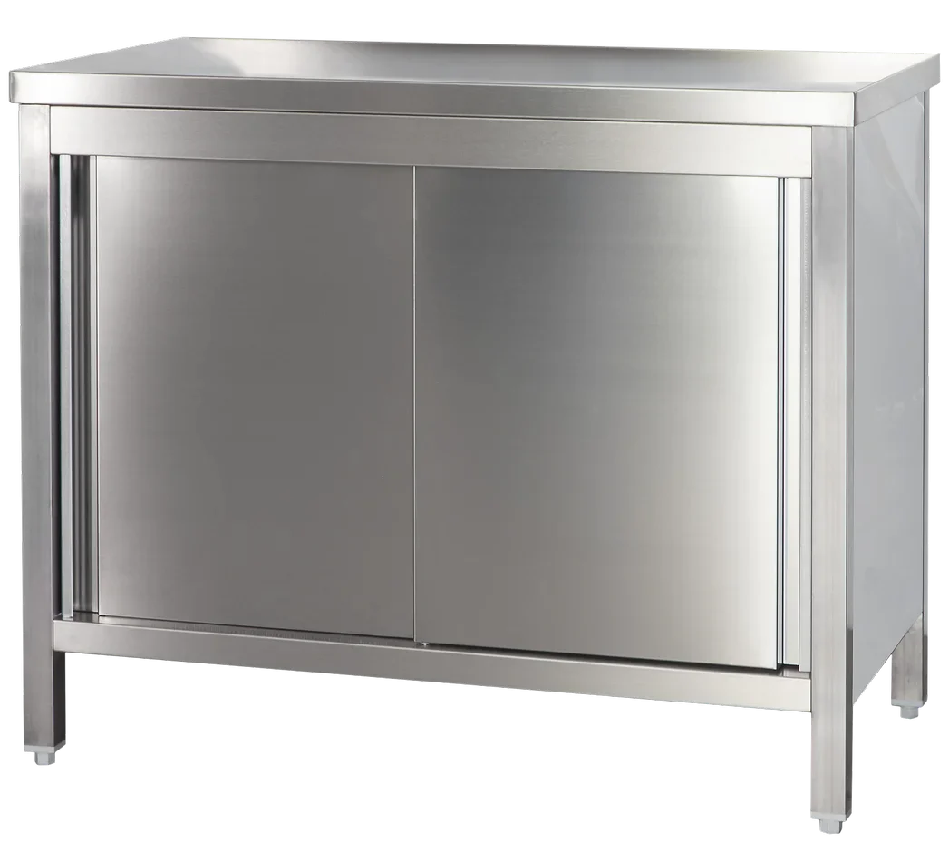 Edelstahl Arbeitsschrank Profi mit Schiebetüren 1500 x 600 mm - Image 2