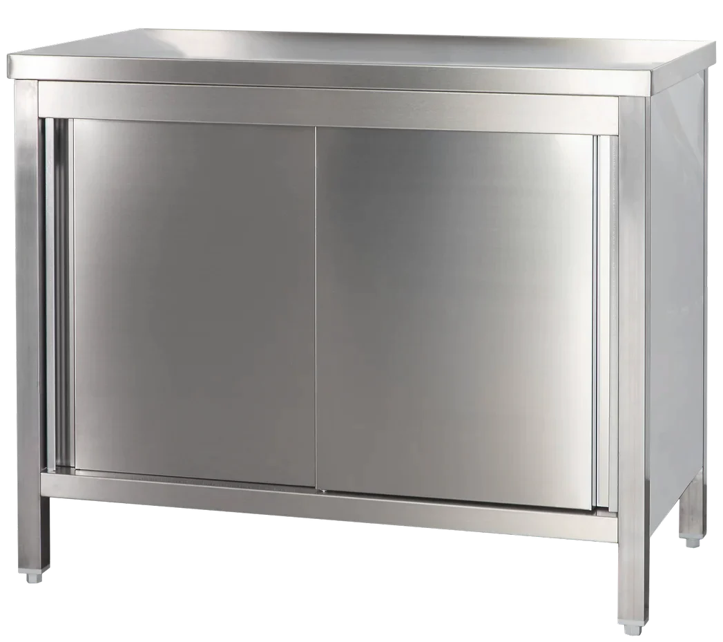 Edelstahl Arbeitsschrank Profi mit Schiebetüren 1600 x 600 mm - Image 2