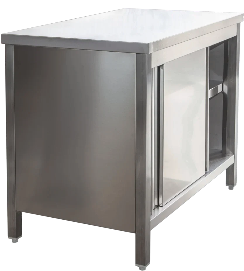 Edelstahl Arbeitsschrank Profi mit Schiebetüren 1600 x 600 mm - Image 4